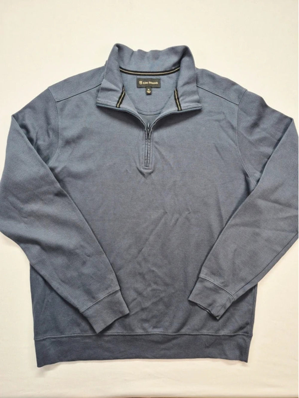 Allen Edmonds men's XL quarter-zip pullover sweater 100% Pima Cotton Slate Blue